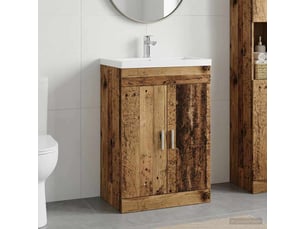 Meuble sous lavabo de salle de bain, commode bois ancien shl6464