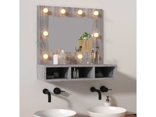 Armoire à miroir avec led sonoma gris 60x31.5x62 cm