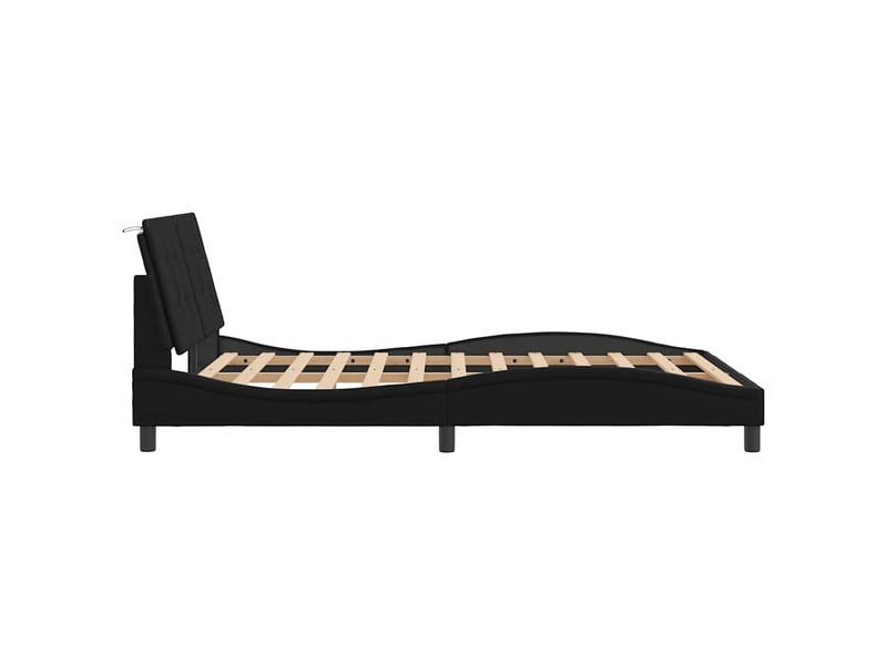  Lit double- lit adulte -  cadre de lit sans matelas zadar noir 120x200 cm similicuir  - Conforama D