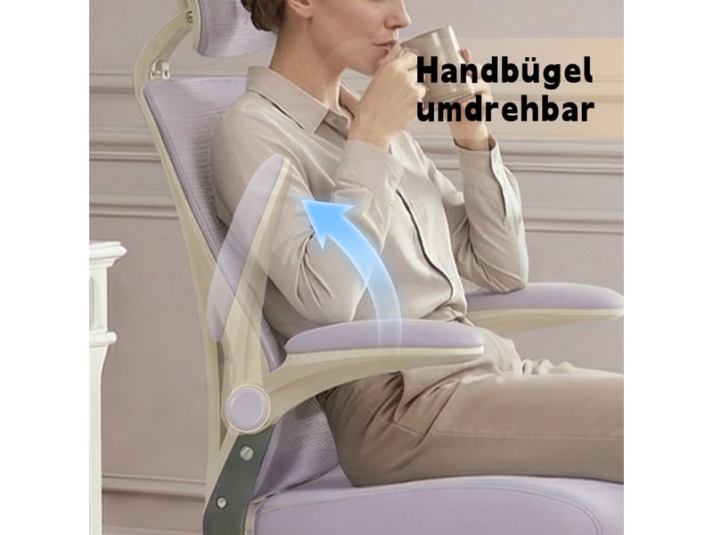  Chaise de bureau ergonomique pliante violette, soutien lombaire réglable pour petit espace  - Conforama C