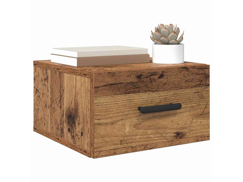 Table de chevet chambre 35x35x20cm bois d'ingénierie bois ancien shl3005 - Conforama C