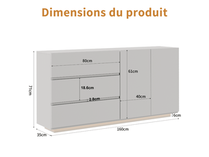 Armoire coloris blanc largeur 160 cm