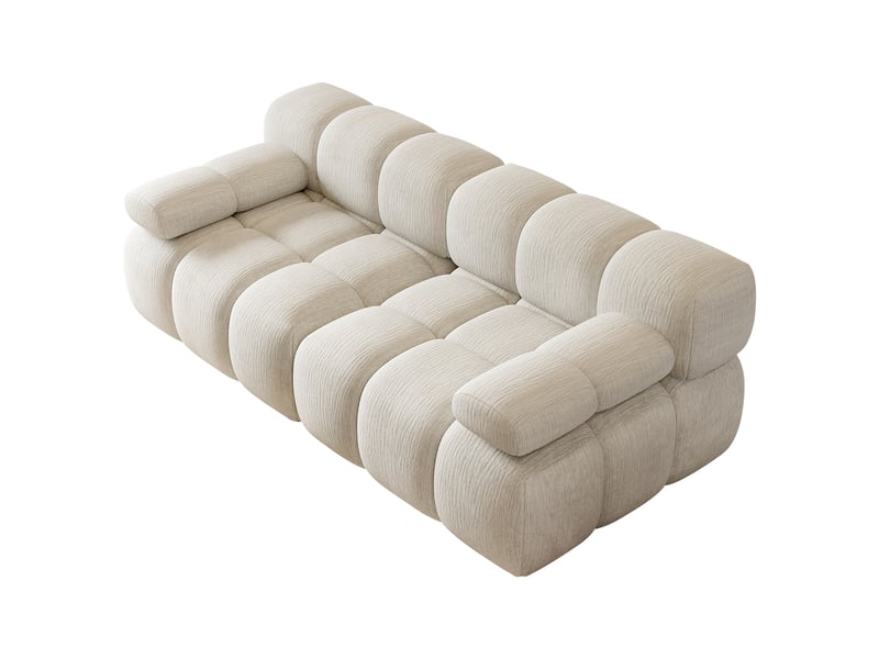  Canapé modulable sans structure,200x100x68cm,canapéà compression 2 places en mousse haute élasticité,aucun assemblage,,blanc  - Conforama E