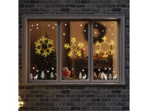 Flocon de neige de noël 252 led blanc chaud 44,5 x 38 cm pvc