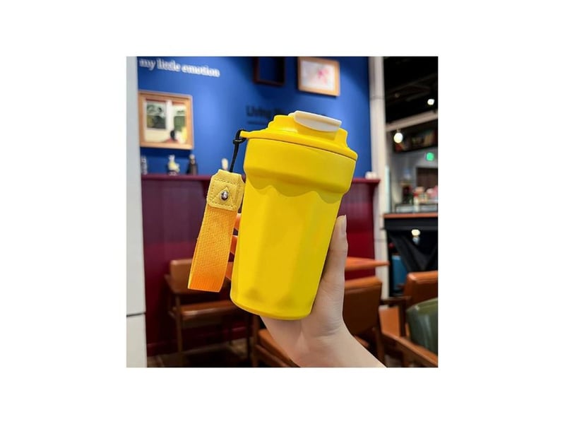  Mug thermos isotherme 450 ml double paroi inox avec couvercle étanche jaune 400289_AACLR93445_6_DROPFR - Conforama B
