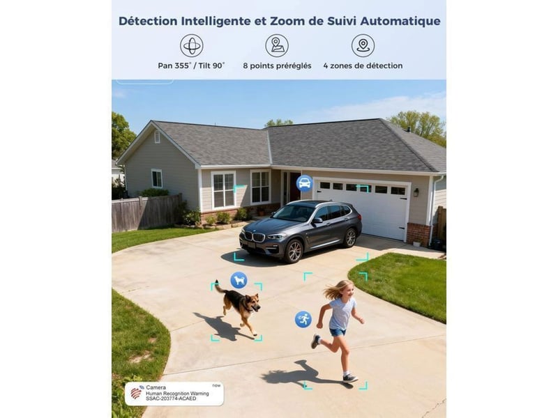 Caméra de sécurité wifi 5mp ptz 30x zoom optique double audio - Conforama D