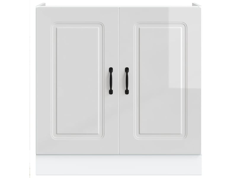 Meuble de cuisine, meuble bas pour évier kalmar blanc brillant 80x46x81,5cm - Conforama D