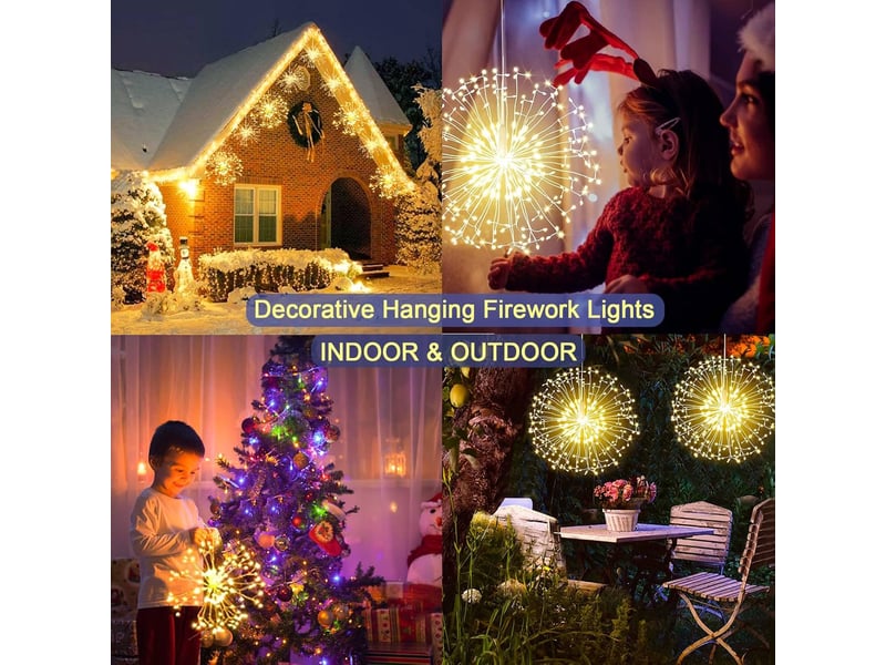  Guirlande lumineuse de noël 480 led  8 modes blanc chaud 4 groupes dans un brin  - Conforama E