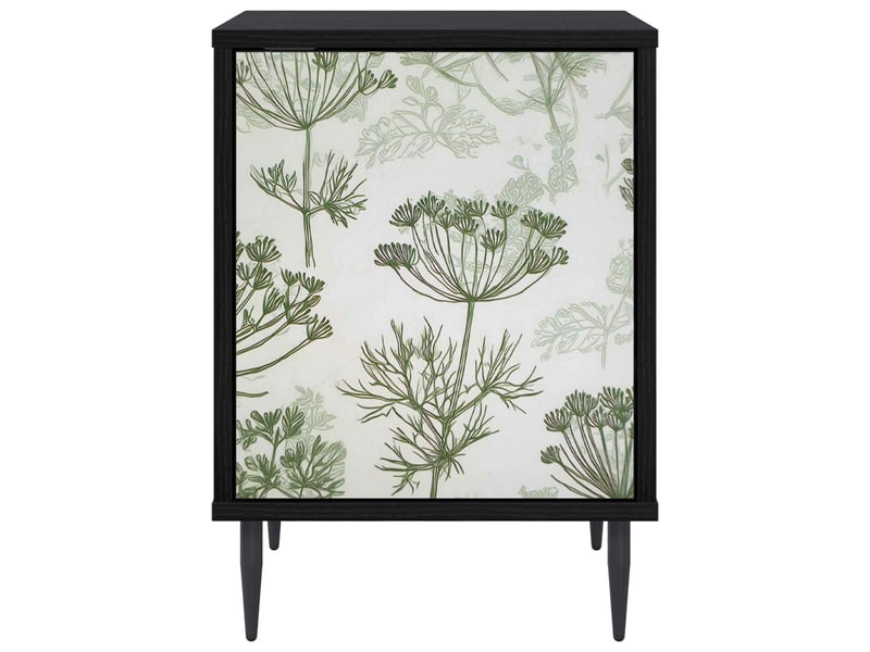  Table de chevet - cabinet de chevet - table de nuit gotha 2 pc chêne noir 36 x 33 x 51 cm  - Conforama E