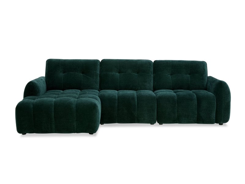 Canapé d'angle en velours tissé vert sapin avec dossier réglable adonis - angle gauche KF8618-M2-VERSAP - Conforama E