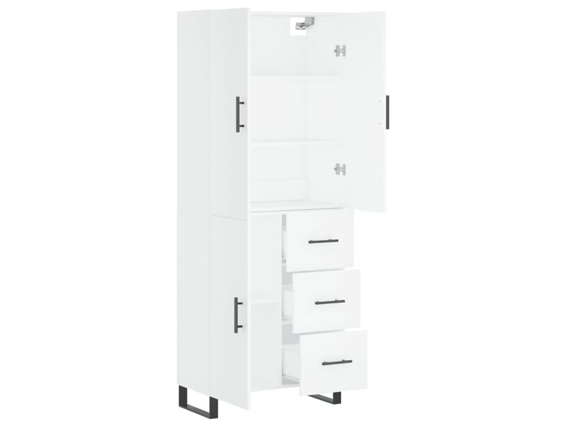  Buffet haut - bahut - meuble de rangement blanc 69,5x34x180 cm bois d'ingénierie  - Conforama D