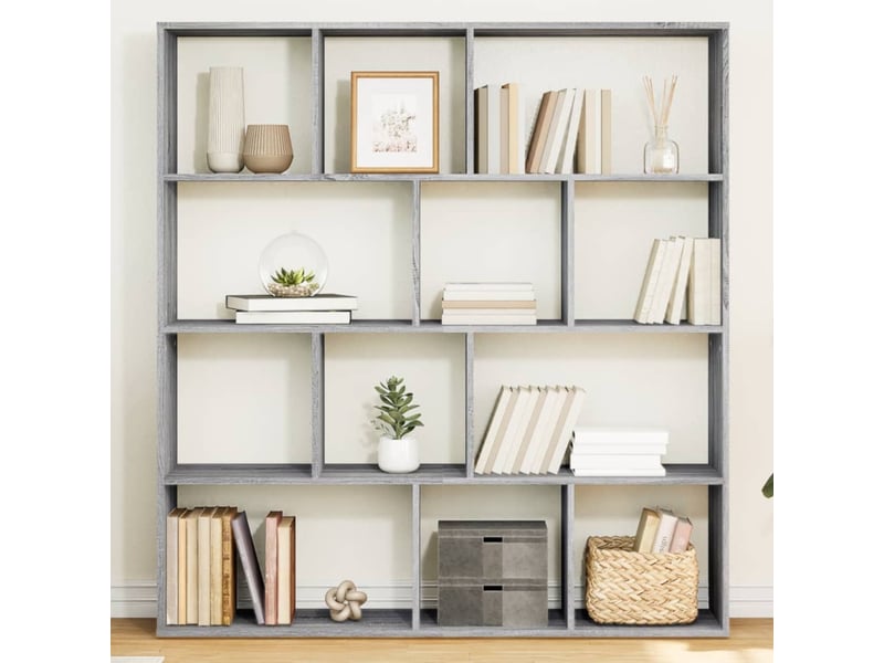  Bibliothèque, meuble de rangement salon sonoma gris 132x29x141,5 cm bois d'ingénierie  - Conforama B