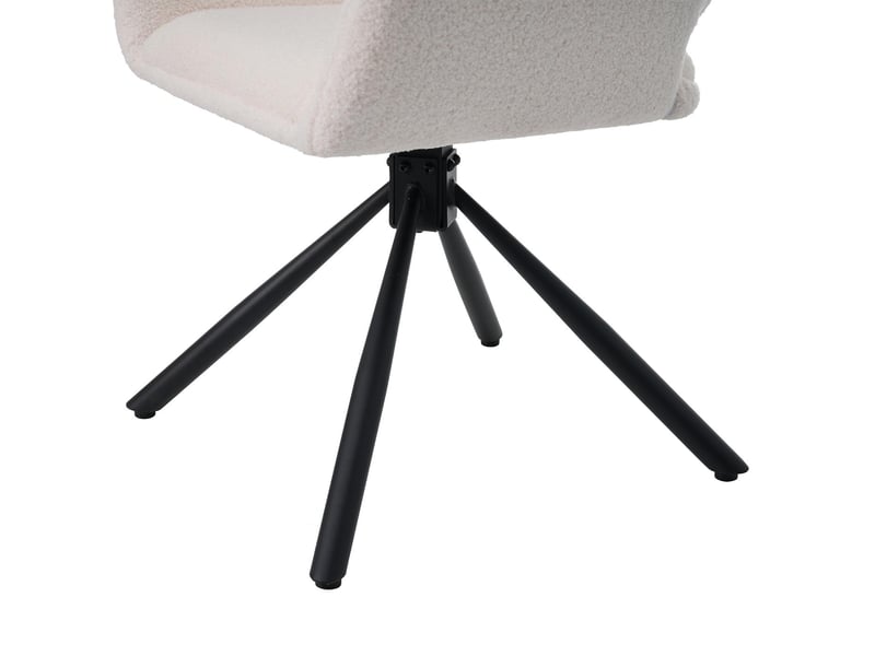  Lot de 4 chaises de salle à manger pivotantes en sherpa blanc avec accoudoirs WF312308AAW-4 - Conforama D