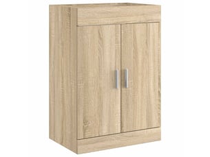 Meuble sous lavabo de salle de bain, commode chêne sonoma shl4575