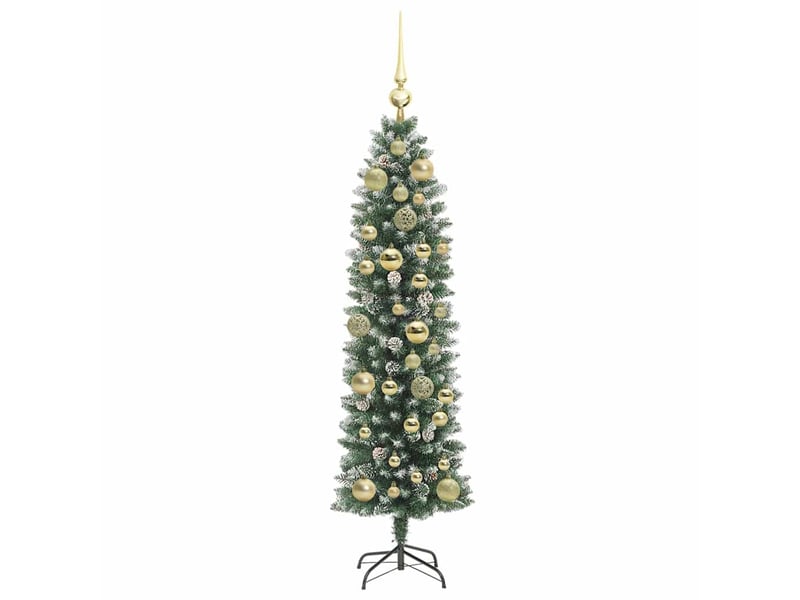  Sapin de noël - arbre de noël artificiel slim vert et blanc 120 cm  - Conforama D