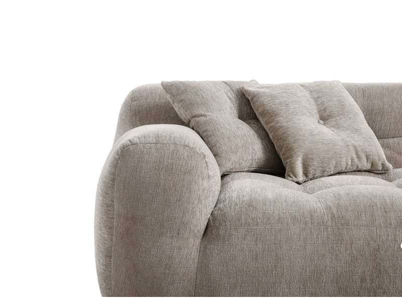  Canapé droit 3 places en velours texturé taupe tanina S351-3P-TAU - Conforama E