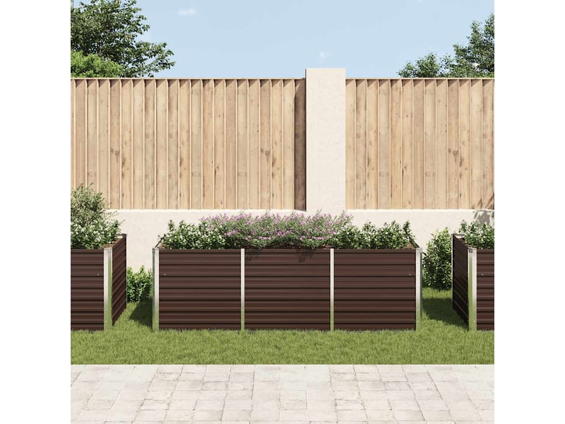  Jardinière - lit surélevé de jardin marron 240x80x77 cm acier galvanisé  - Conforama C