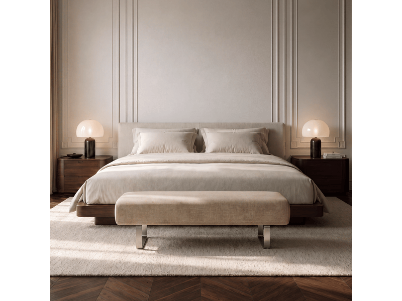  Banc en velours chenillé beige foncé noxx B1VCBF - Conforama B