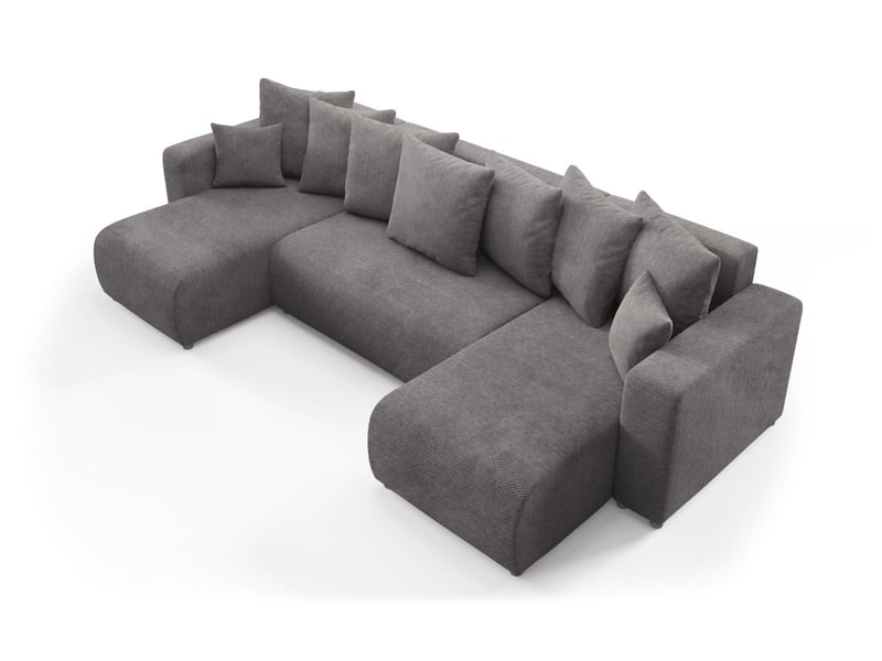 Canapé d'angle convertible evora u gris anthracite - Conforama C