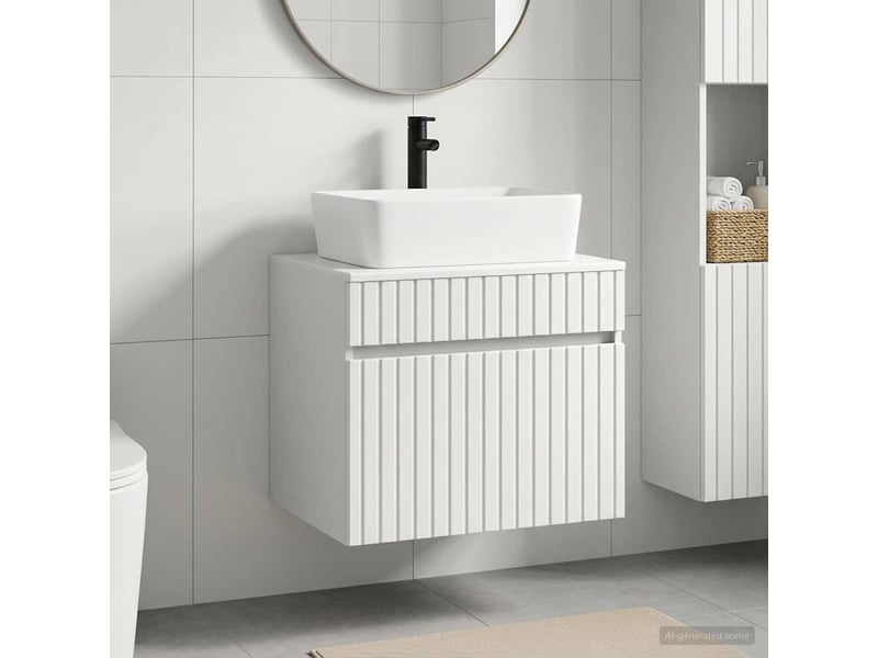  Ensemble de mobilier de salle de bain blanc bois d'ingénierie cf64577  - Conforama B