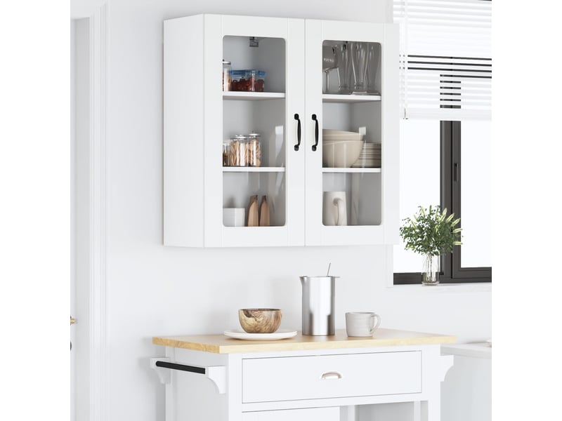 Meuble mural de cuisine, cabinet en verre mural blanc 40x31x80cm shl3727 - Conforama D