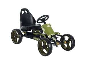 Kart à pédales enfant 105x54x61 cm siège réglable métal vert