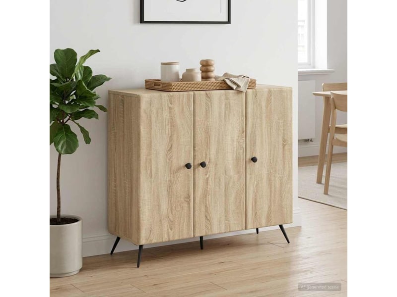 Buffet - bahut - meuble de rangement chêne sonoma 89 x 34,5 x 80 cm bois d'ingénierie - Conforama D