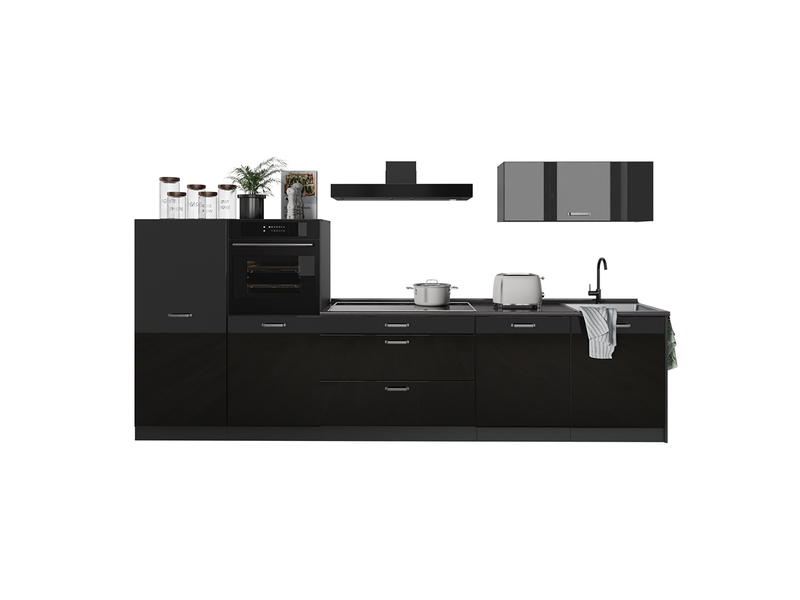  Vicco cuisine, noir haute brillanceanthracite, 340cm sans plan de travail  - Conforama E