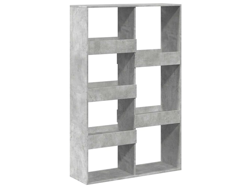  Cloison bibliothèque, meuble de rangement gris béton 100x33x155,5cm bois ingénierie  - Conforama A