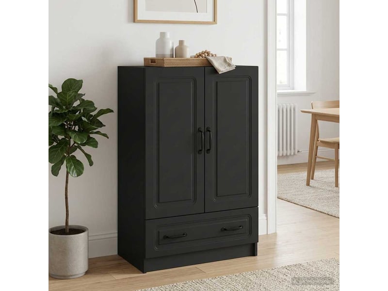  Buffet - bahut - meuble de rangement avec tiroir noir 66 x 34,5 x 92 cm bois d'ingénierie  - Conforama B