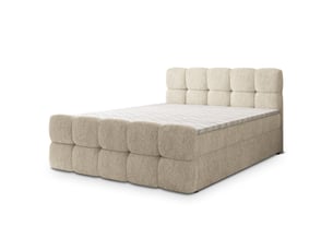 Lit avec rangement 140x200 cm <strong>MASSENO</strong> <strong></strong> coloris beige