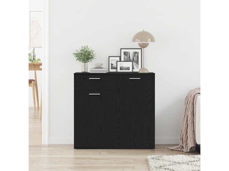  Buffet - bahut - meuble de rangement en chêne noir 80x36x75 cm bois d'ingénierie  - Conforama C