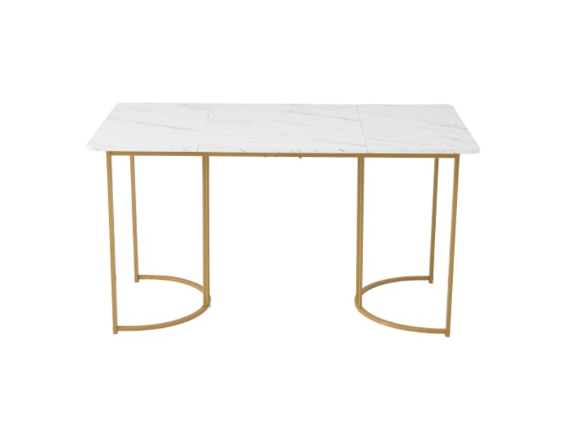  Ensemble de table à manger - truxen8 - moderne - pieds dorés - motif marbre - 6 chaises  - Conforama A