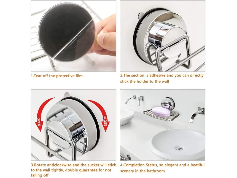  Porte-savon de salle de bain argent – 11,5x13x8 cm  - Conforama E
