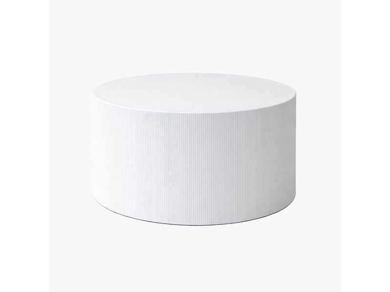  Table basse ronde en marbre d'ingénierie blanc d70 cm  - Conforama A