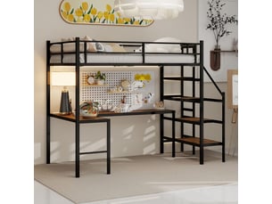 Lit mezzanine 100x200 cm SOGEU coloris gris