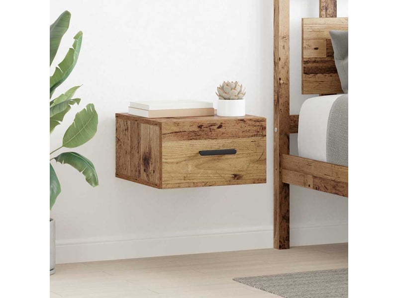  Table de chevet chambre 35x35x20cm bois d'ingénierie bois ancien shl3005  - Conforama B