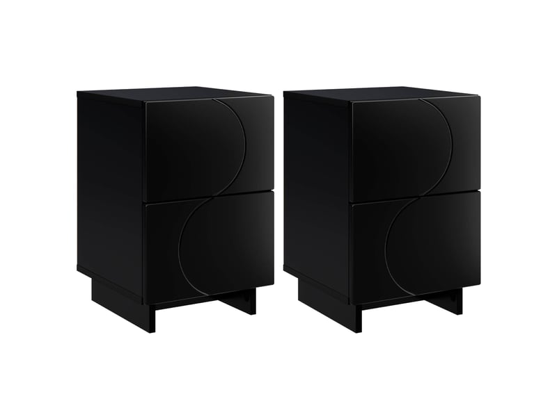  Table de chevet - cabinet de chevet - table de nuit 2 pièces noir 33,5 x 34,5 x 50 cm  - Conforama A