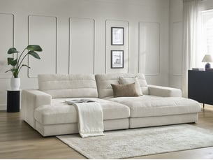 Canapé droit fixe BOBOCHIC SIERRA 4 places Tissu beige