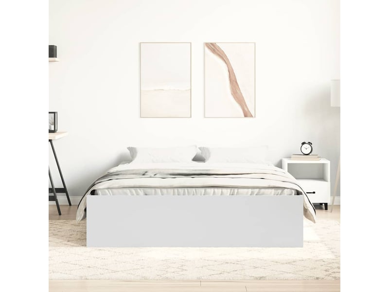  Lit double- lit adulte -  cadre de lit sans matelas blanc 160x200 cm  - Conforama B