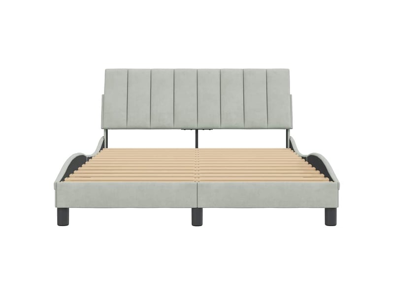  Lit double- lit adulte -  cadre de lit sans matelas hanko gris clair 120x200 cm velours  - Conforama D