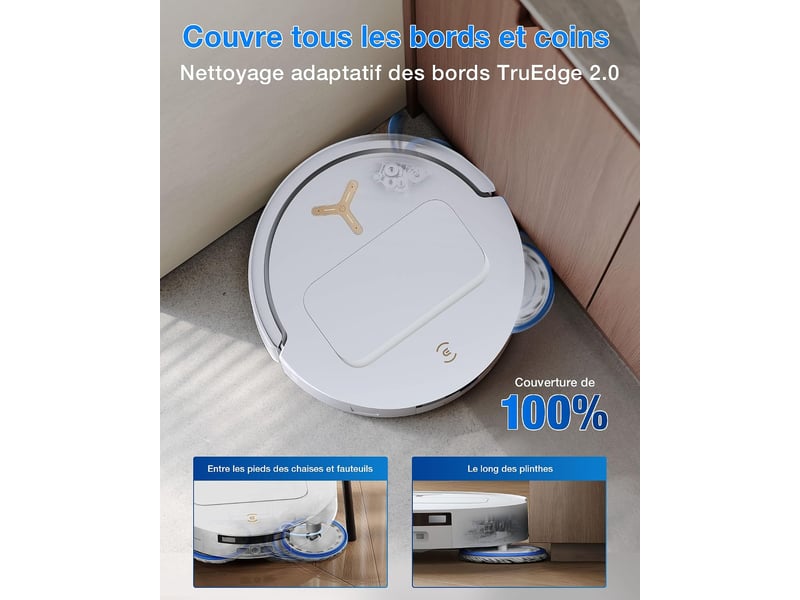 ECOVACS DEEBOT T50 Pro Omni Gen3 Robot Aspirateur Laveur, 25000Pa, AIVI 3D 3.0, Lavage 75°C, 81mm 25kPa, AIVI 3D 3.0,Lavage 75°C - Conforama C