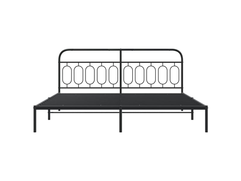  Lit double- lit adulte -  cadre de lit métal sans matelas avec tête de lit noir 200x200cm  - Conforama C