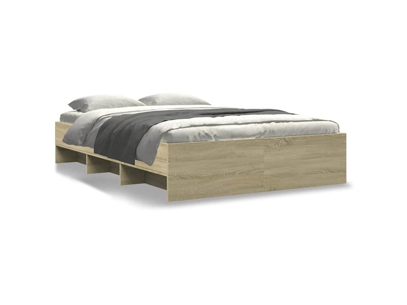  Lit double- lit adulte -  cadre de lit sans matelas chêne sonoma 135x190 cm  - Conforama A