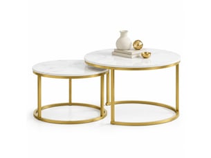 Table basse rond(e) coloris bicolore   - 74 cmx59 cm