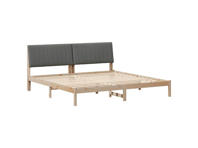  Lit double- lit adulte -  cadre de lit avec tête de lit marron 200 x 200 cm pin massif  - Conforama A