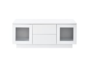 Table basse 100 x 50 x 40 cm blanc brillant avec éclairage led contrôlé par application, placard de rangement, meuble moderne pour salon ou bureau, pour usage quotidien à la maison
