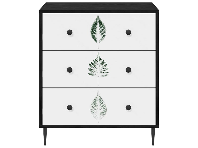 Commode chambre, meuble de rangement hanau imprimé feuilles vertes 66 x 36,5 x 76 cm - Conforama D