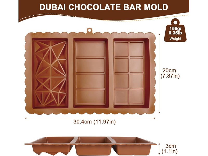 Moule tablette chocolat, 3 en 1 moule silicone tablette de chocolat profond, -40-230°c, avec spatule, pour faire du chocolat, fondant, gelée - Conforama B
