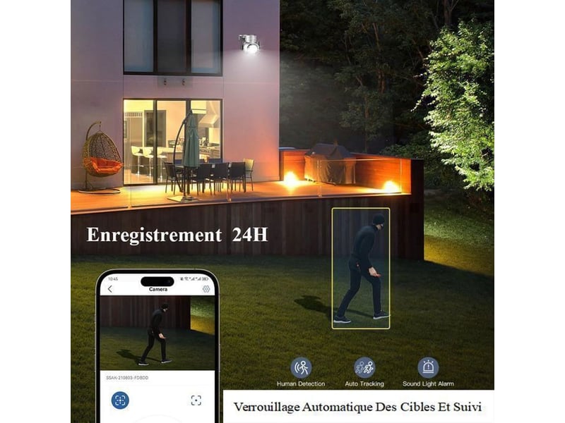  Camera de securite ptz exterieure 4mp 2.5k double objectif 6x hybride wifi double bande  - Conforama E